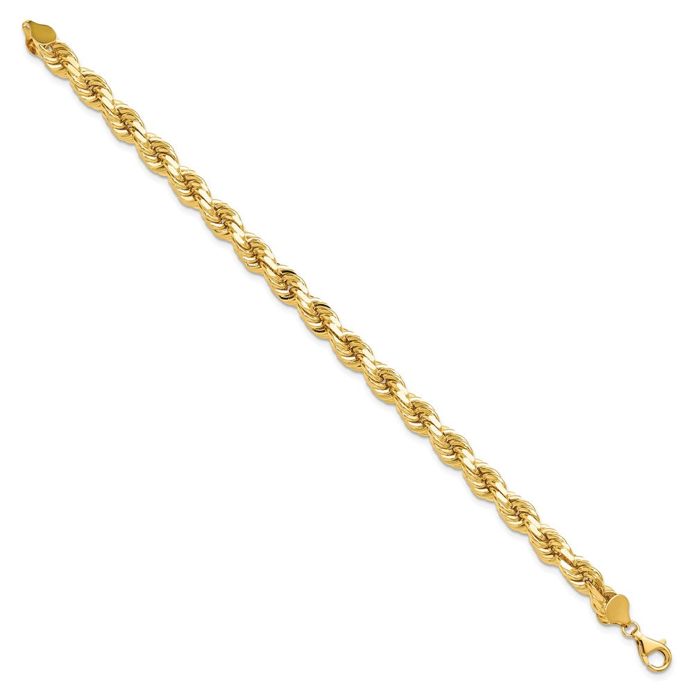 10K Gelbgold 8mm Diamantiert Kordel Gliederarmband