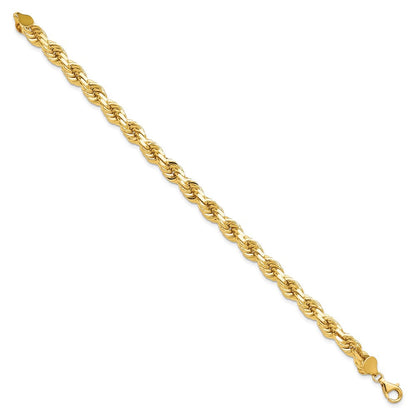 10K Gelbgold 8mm Diamantiert Kordel Gliederarmband