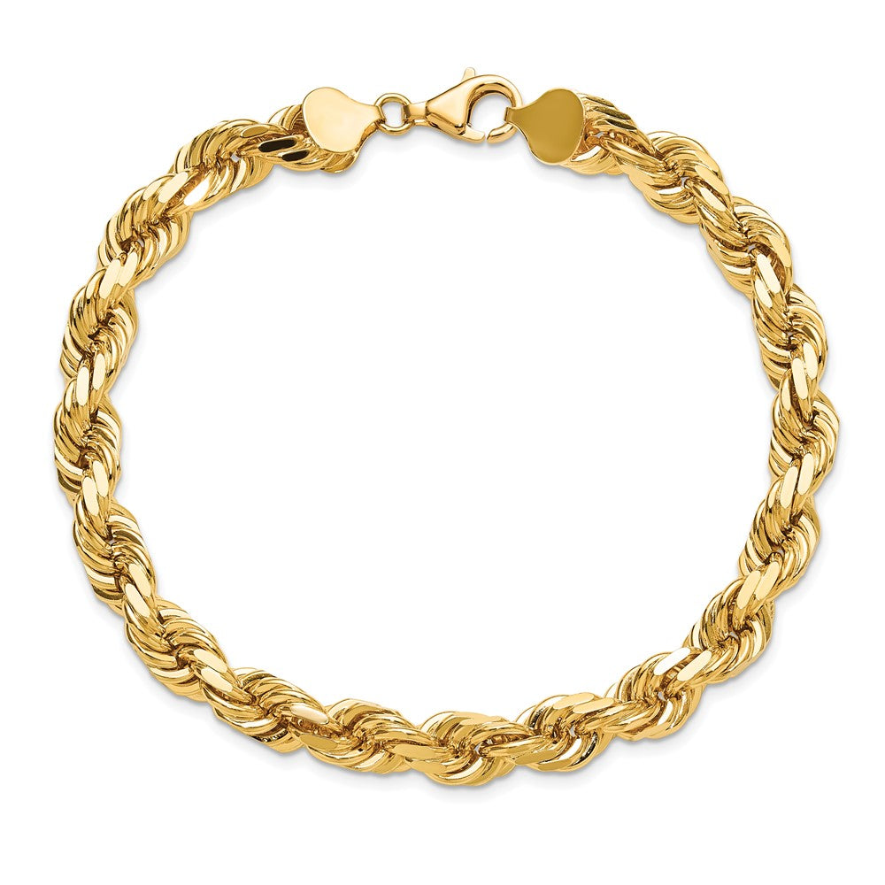 10K Gelbgold 8mm Diamantiert Kordel Gliederarmband