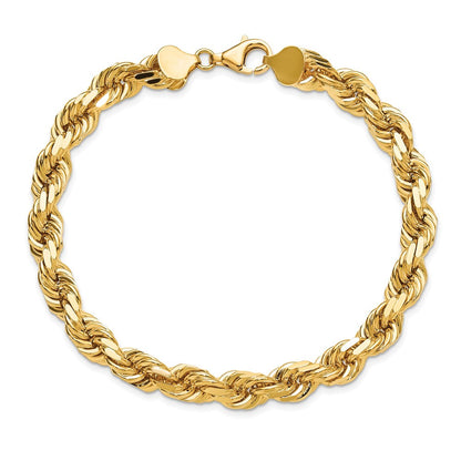 10K Gelbgold 8mm Diamantiert Kordel Gliederarmband