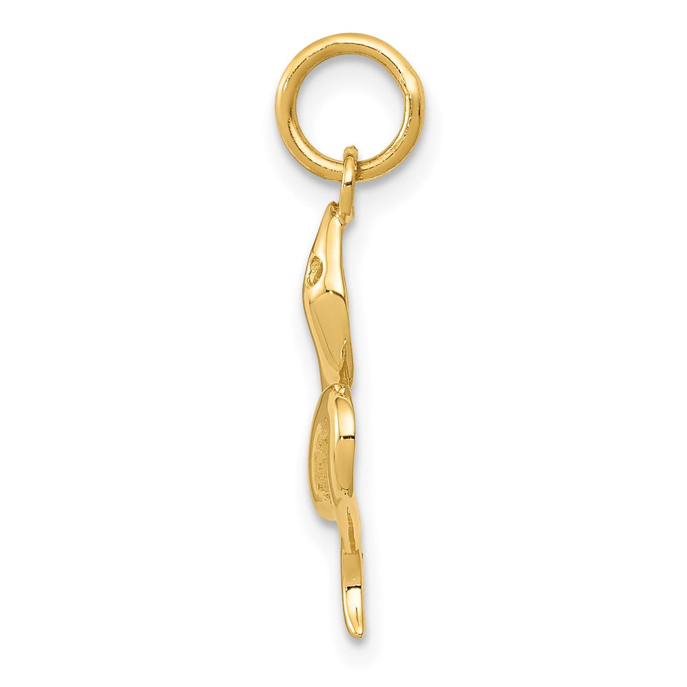 10K Gelbgold Massiv Poliert Schlange Charm