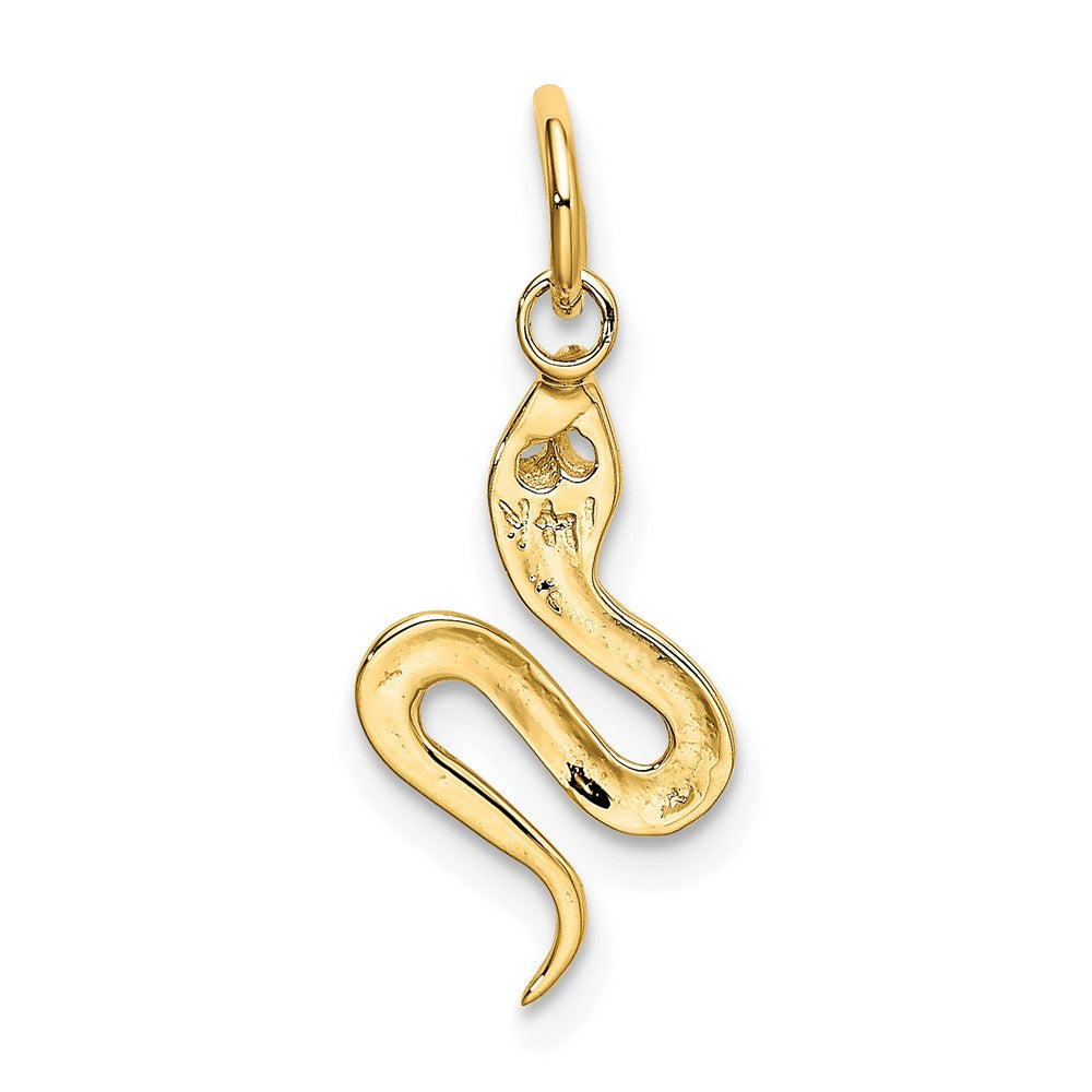 10K Gelbgold Massiv Poliert Schlange Charm