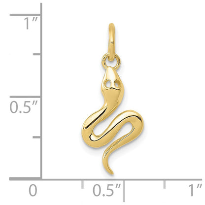 10K Gelbgold Massiv Poliert Schlange Charm