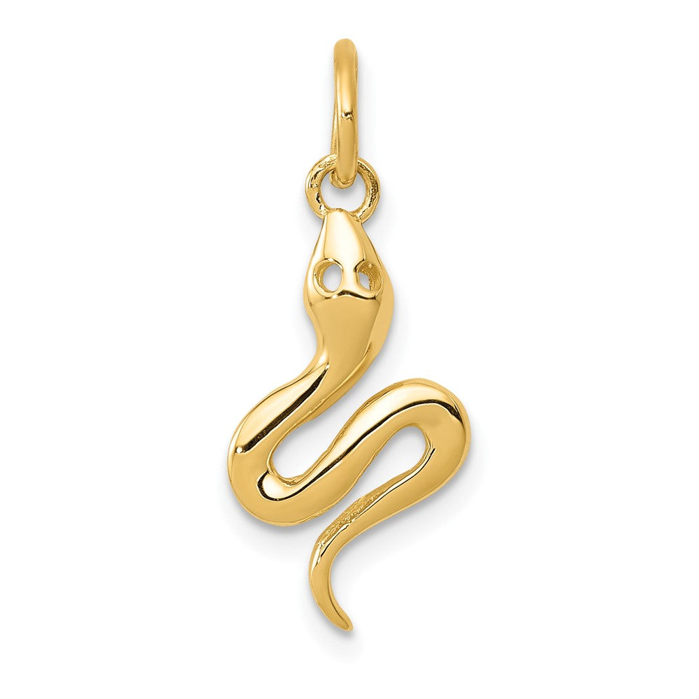 10K Gelbgold Massiv Poliert Schlange Charm