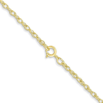 10K Gelbgold 1.35mm Carded Ankerkette Kordel Halskette