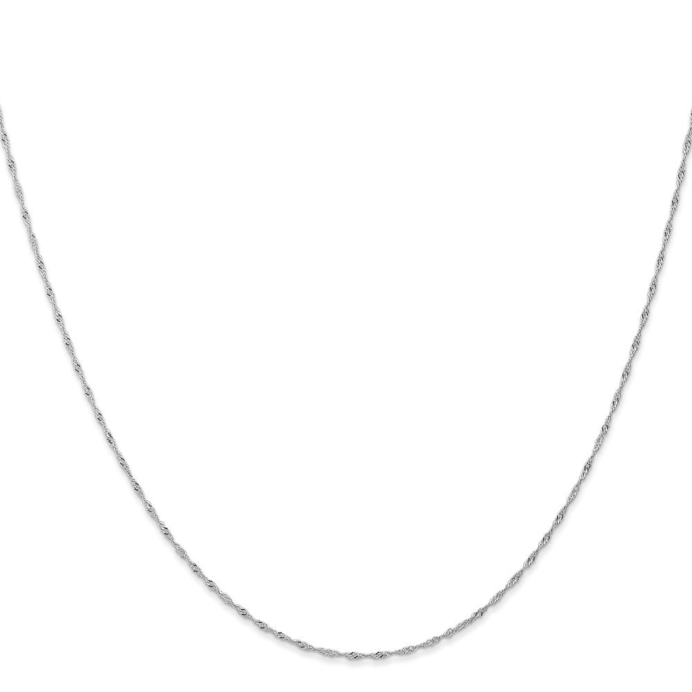 10K Weißgold 1mm Carded Singapurkette Halskette