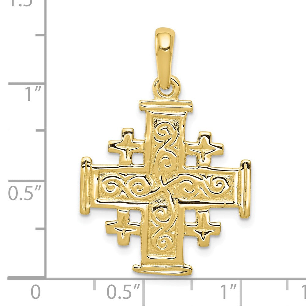 10K Gelbgold Jerusalem Kreuz Anhänger