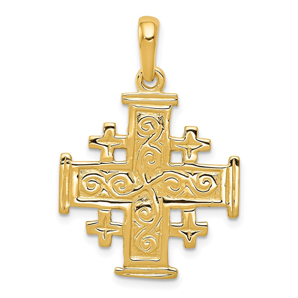 10K Gelbgold Jerusalem Kreuz Anhänger