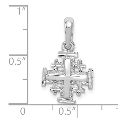 10K Weißgold Jerusalem Kreuz Charm