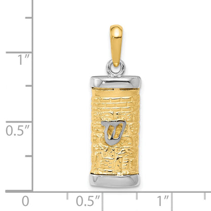 10K Bicolor Mezuzah Anhänger