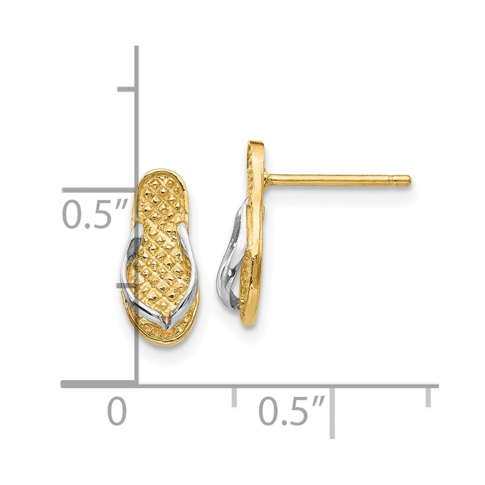 10K Gelb mit Rhodium 10K mit Rhodium Flip Flop Ohrringe