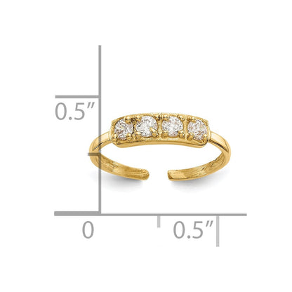 10K Gelbgold 10K Zirkonia Zehenring