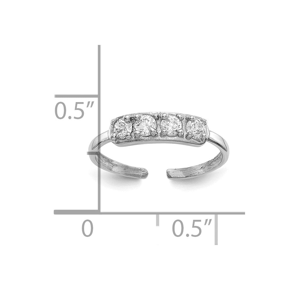 10K Weißgold 10K Zirkonia Zehenring