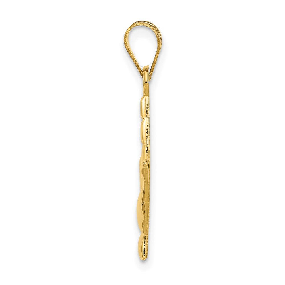 10K Gelbgold Poliert I Liebe You Hand/sign Language Charm