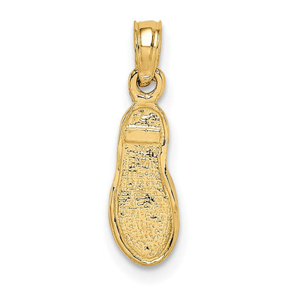 10K Gelb mit Rhodium & Rhodium Einfach Flip-flop Anhänger