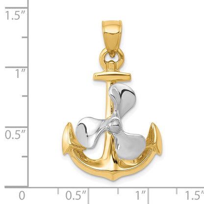 10K Bicolor 3-d Anker mit Beweglich Propeller Anhänger