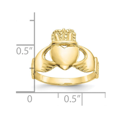 10K Gelbgold Damen Claddagh Ring
