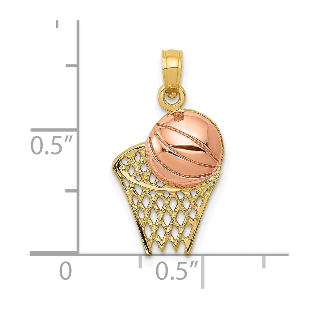 10K Bicolor Basketball Creole mit Kugel Anhänger