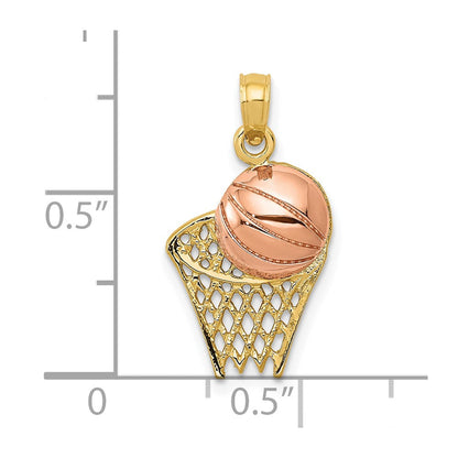 10K Bicolor Basketball Creole mit Kugel Anhänger