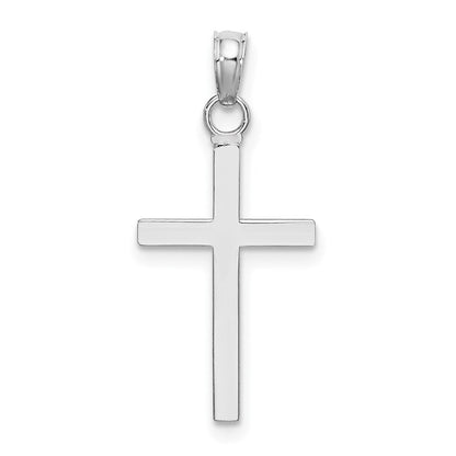10K Weißgold 3-d Kreuz Anhänger
