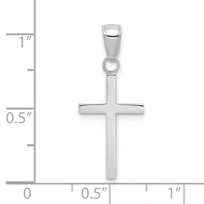 10K Weißgold 3-d Kreuz Anhänger