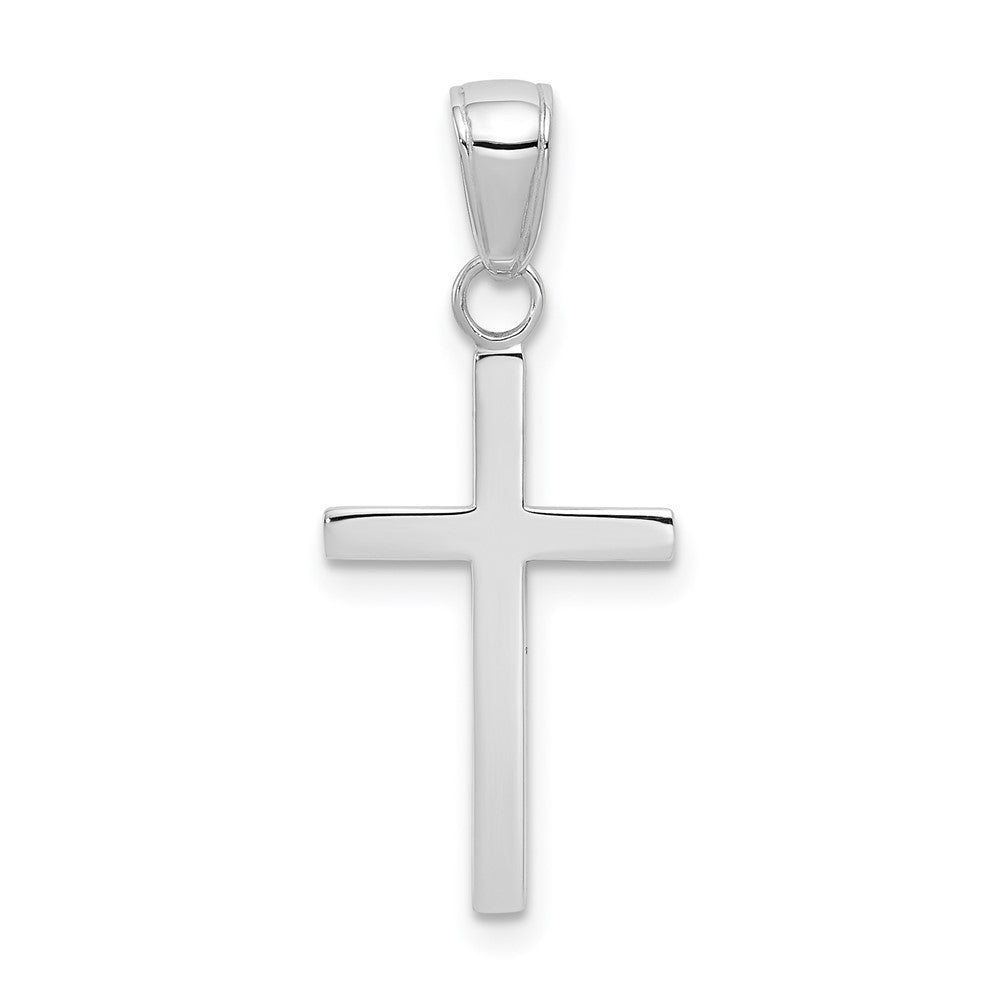 10K Weißgold 3-d Kreuz Anhänger