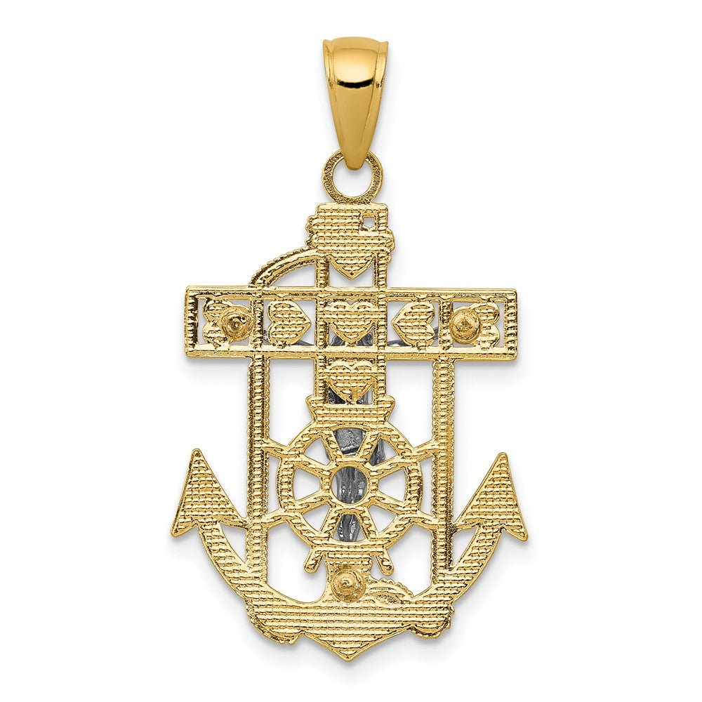 10K Bicolor Marine Kruzifix Anhänger