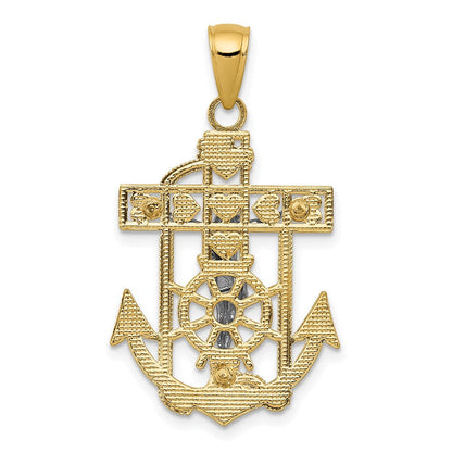 10K Bicolor Marine Kruzifix Anhänger
