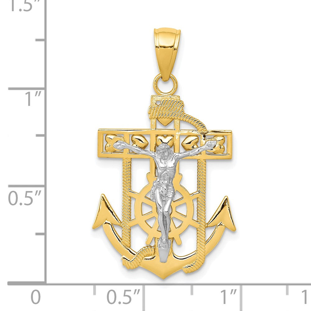 10K Bicolor Marine Kruzifix Anhänger