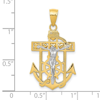 10K Bicolor Marine Kruzifix Anhänger