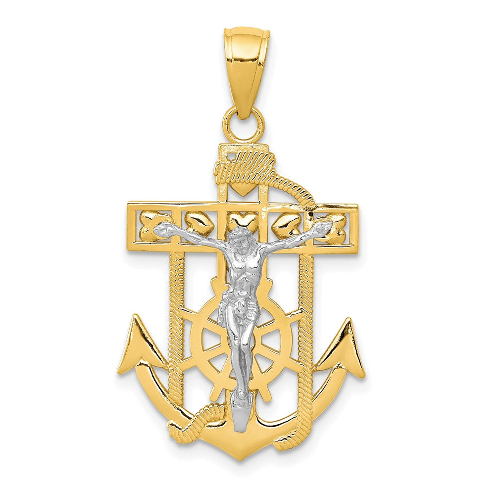 10K Bicolor Marine Kruzifix Anhänger