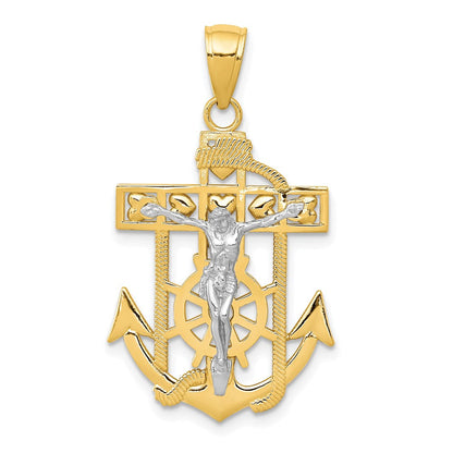 10K Bicolor Marine Kruzifix Anhänger