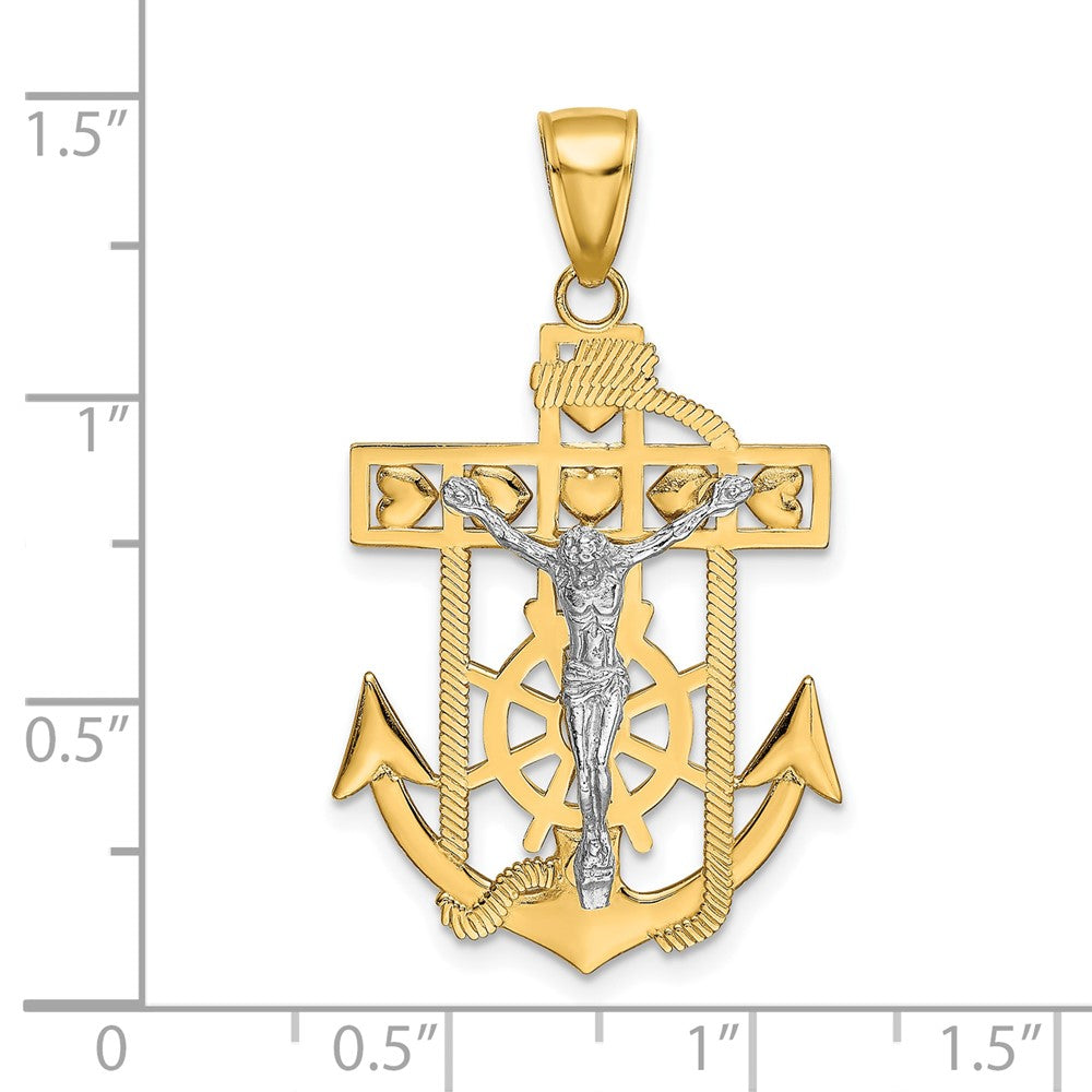 10K Bicolor Marine Kruzifix Anhänger