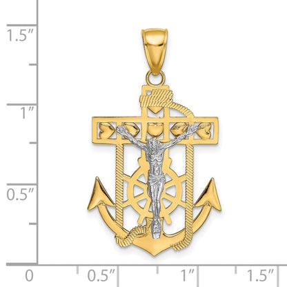10K Bicolor Marine Kruzifix Anhänger