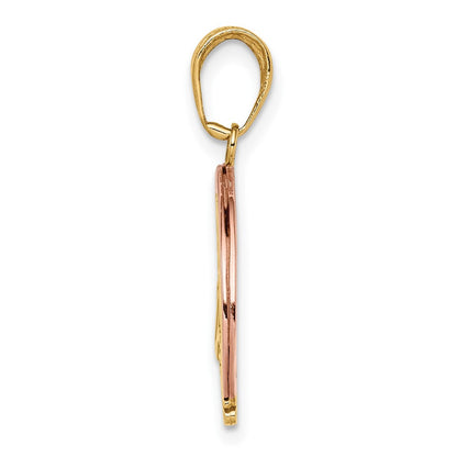 10K Bicolor Y& Roségold mit Rhodium Follow Your Dreams Regenbogen Anhänger
