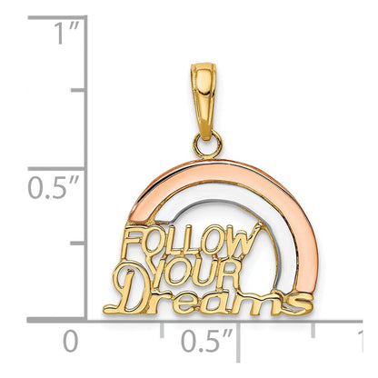 10K Bicolor Y& Roségold mit Rhodium Follow Your Dreams Regenbogen Anhänger