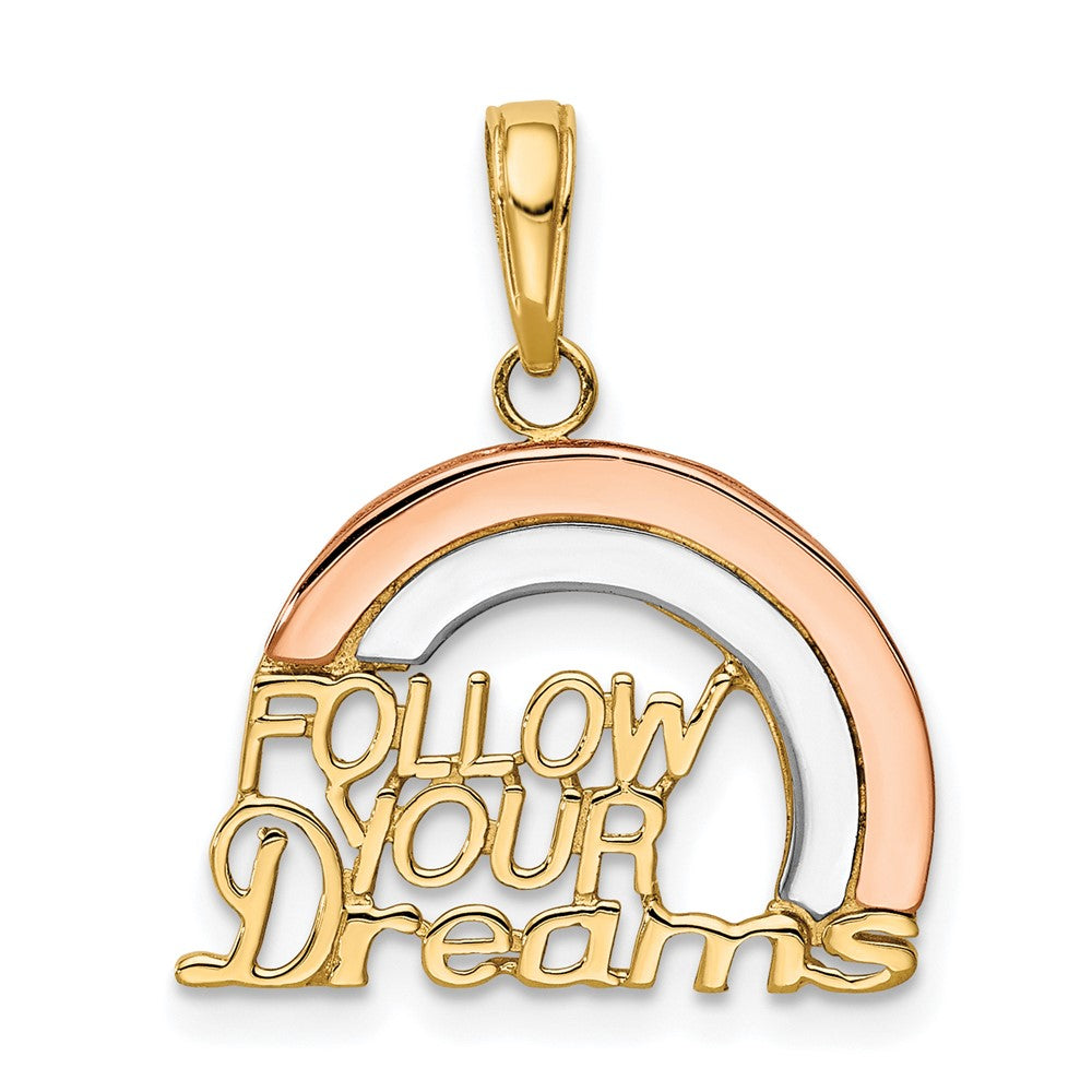 10K Bicolor Y& Roségold mit Rhodium Follow Your Dreams Regenbogen Anhänger