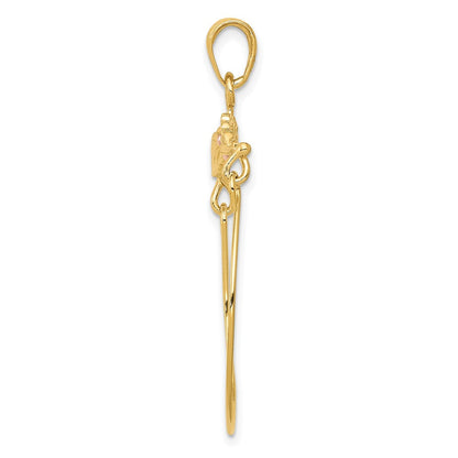 10K Bicolor Leaves mit Blume Charm Halter