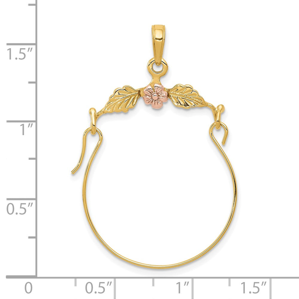 10K Bicolor Leaves mit Blume Charm Halter