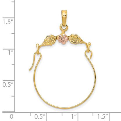 10K Bicolor Leaves mit Blume Charm Halter
