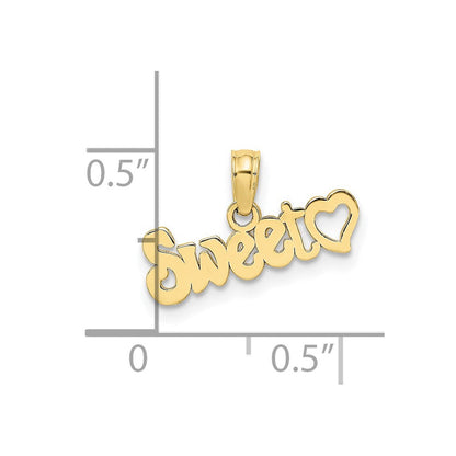 10K Gelbgold Süß Herz Charm