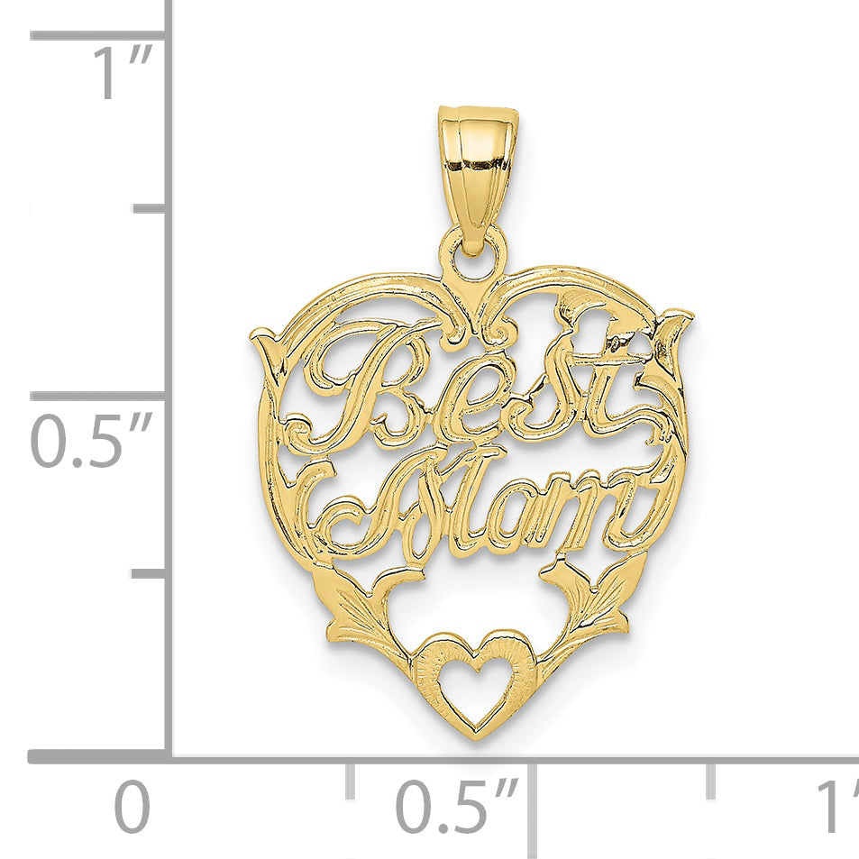 10K Gelbgold Beste Mama Herz Charm