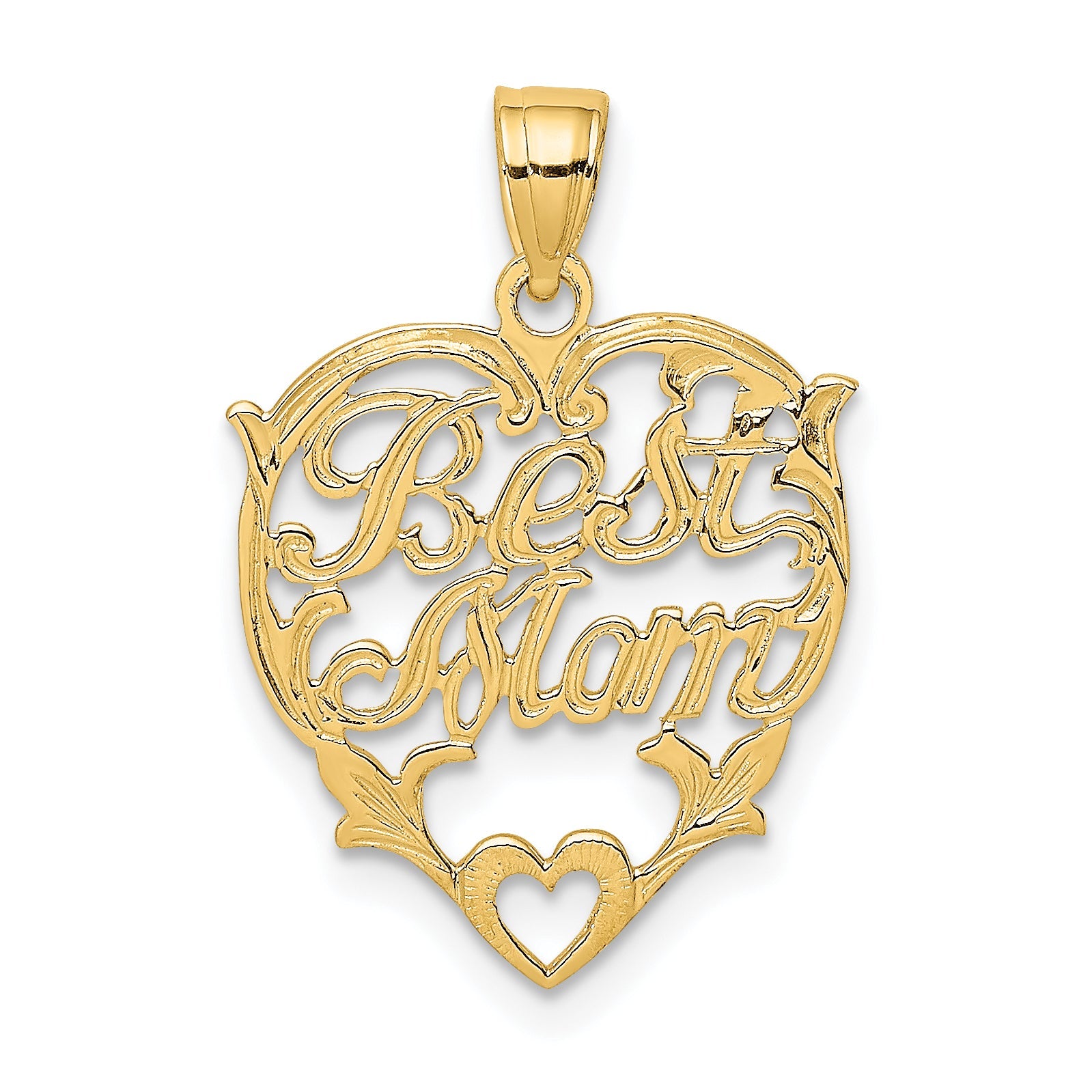 10K Gelbgold Beste Mama Herz Charm