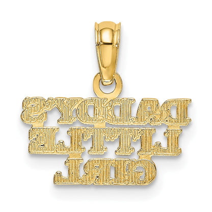 10K Gelbgold Daddys Little Mädchen Charm