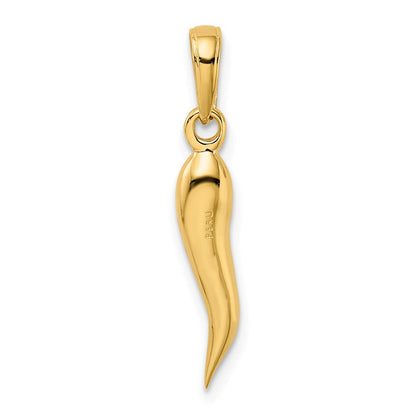 10K Gelbgold 10K Mittel Italienisch Horn Anhänger