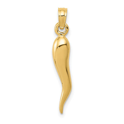 10K Gelbgold 10K Mittel Italienisch Horn Anhänger
