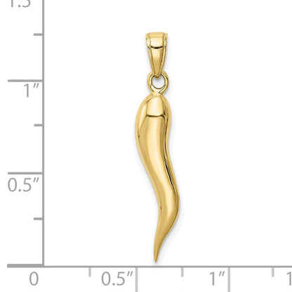 10K Gelbgold 10K Groß Italienisch Horn Anhänger