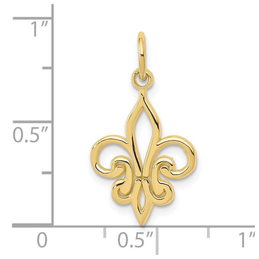 10K Gelbgold Fleur De Lis Charm