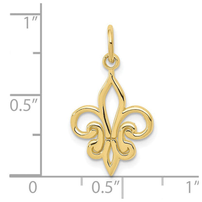 10K Gelbgold Fleur De Lis Charm
