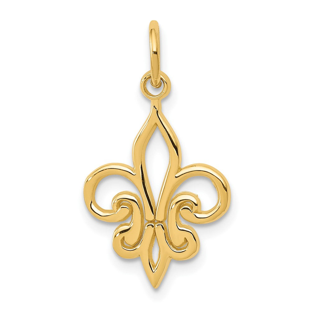 10K Gelbgold Fleur De Lis Charm